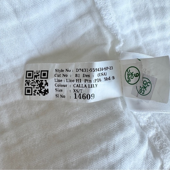 OLD NAVY Mini Dress White XS Tall Crinkle Gauze Tiered Pockets Flowy Peasant NWT - Picture 13 of 15